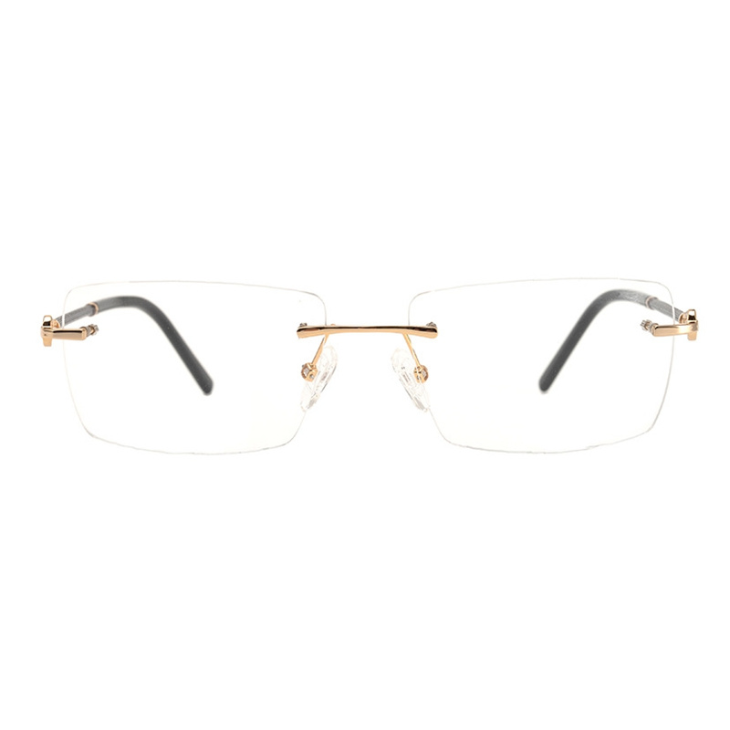Lüks Fransız Erkekler Çıkarsız İş Gözlükleri Dikdörtgen Çerçeve Hafif Saf Titanyum Çift Renk Kaplama Reçeteli Goggles için 57-18-140