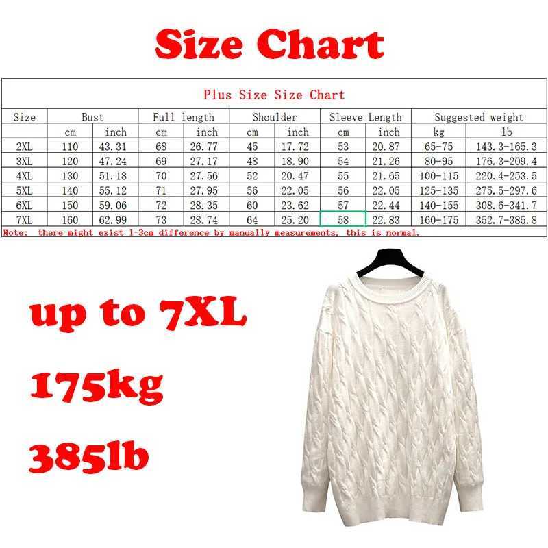 Damestruien tot 175 kg Grote maten dameskleding Buste 150/160 cm Verdikte Damestruien O-hals Dieptepunt Gedraaide truien Grote maat 6xl 7xl J231227