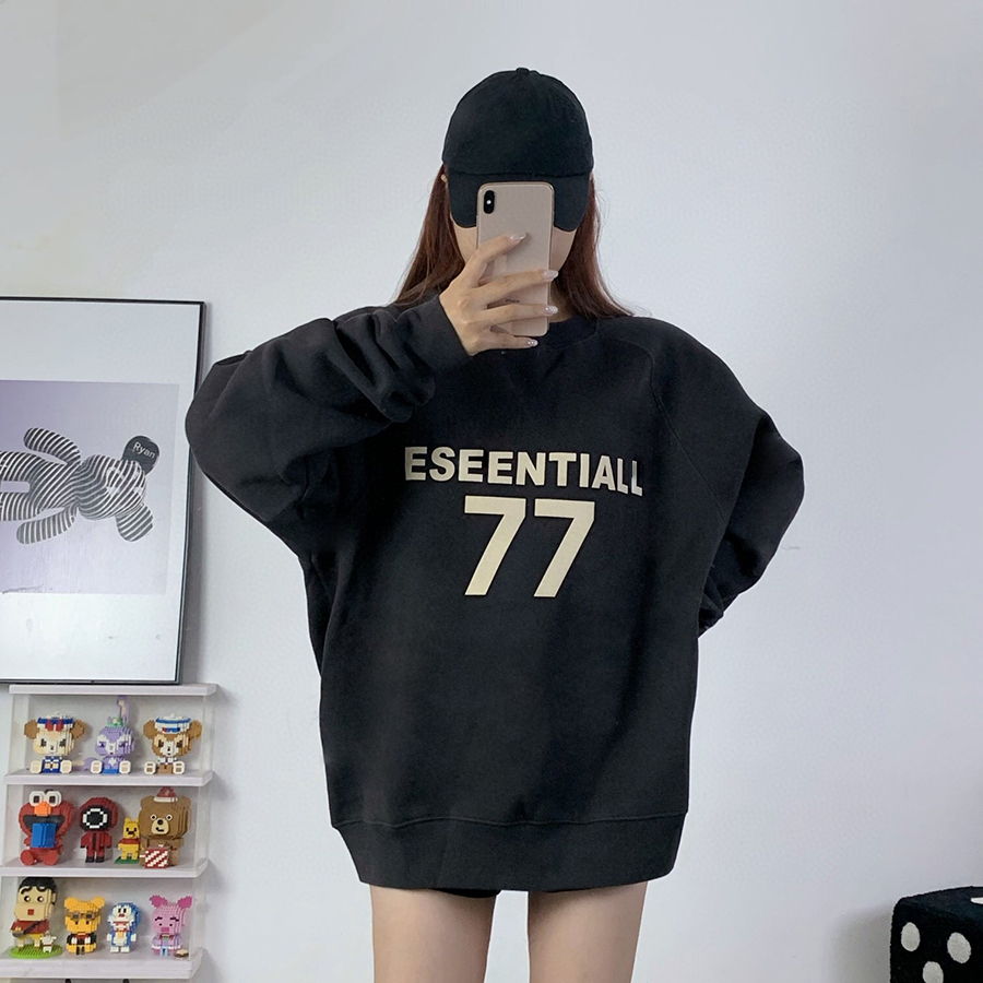 Designer hoodie Herfst en winter high street tij merk druk lijm letter casual jasje met ronde hals paar stijl losse sport-casual stijl met lange mouwen