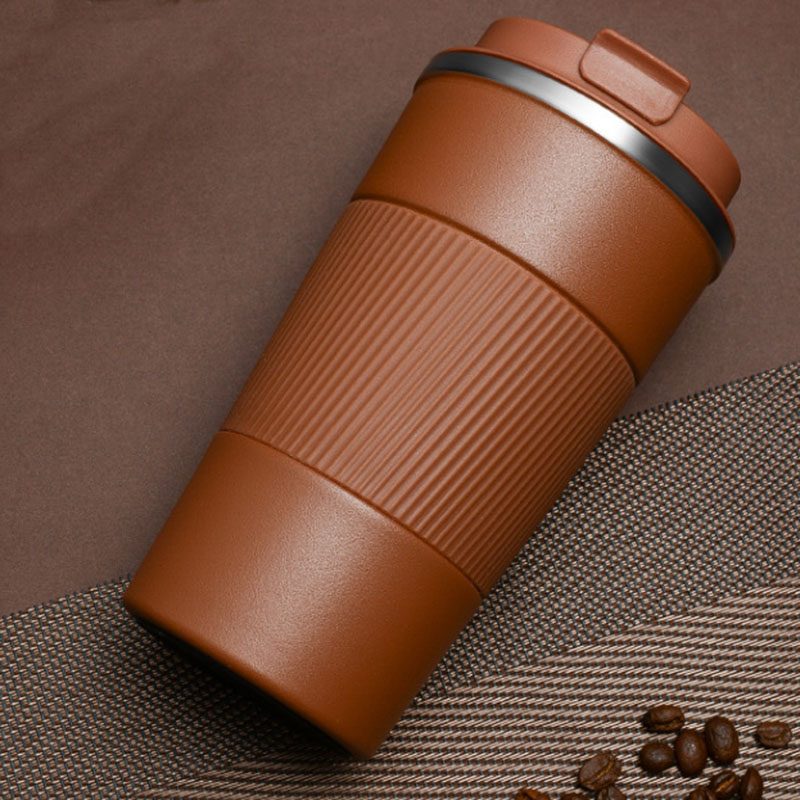 510ML Water Bottle 304 Stainless Steel Insulated Cup Fashionable Car Carrying Mug Spray Molded Silicone Cover Coffee Tumbler