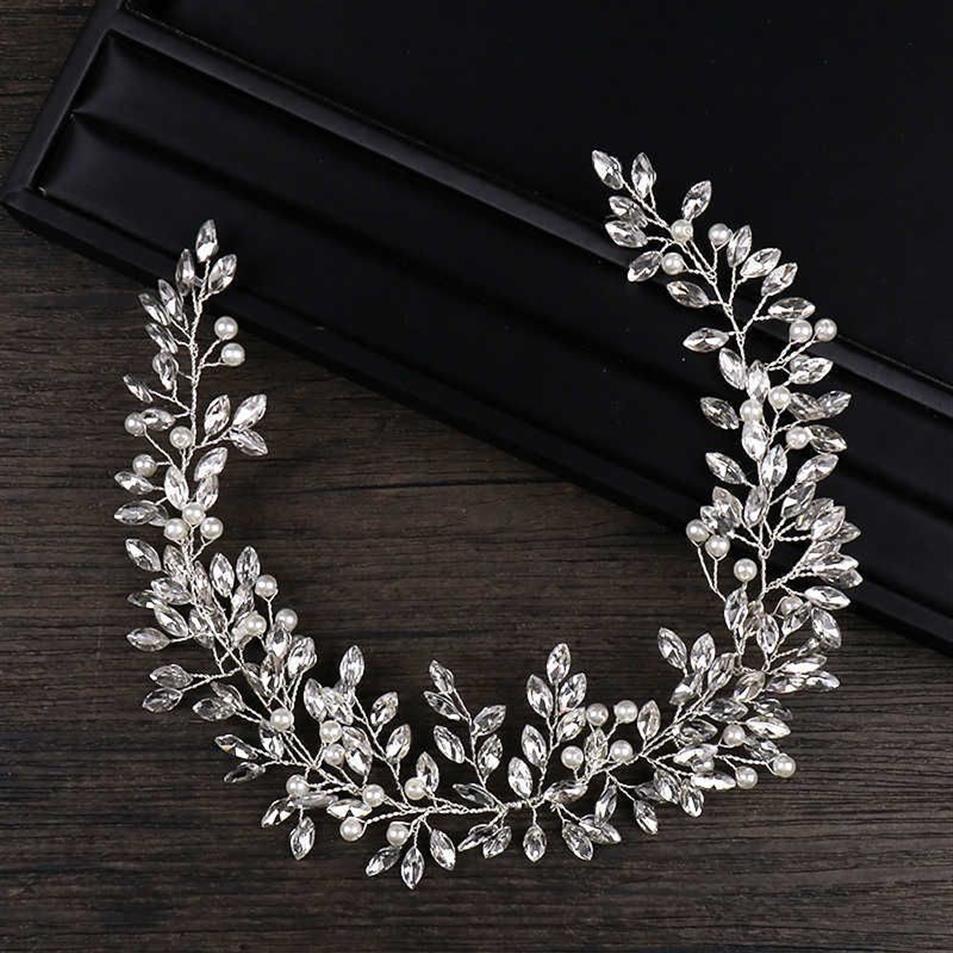 Diademi AiliBride Perla di cristallo Fascia capelli da sposa Vite Tiara Fascia capelli da sposa Gioielli capelli da sposa Accessorio capelli da sposa249U