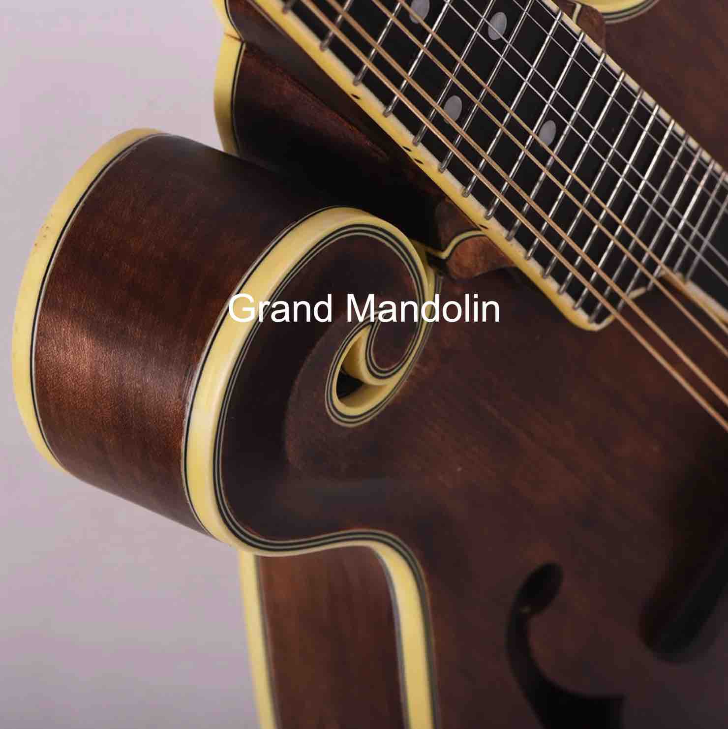 Anpassad handgjorda f -stil mandolin solid gran topp och flammad lönn baksida acceptera OEM -tjänst