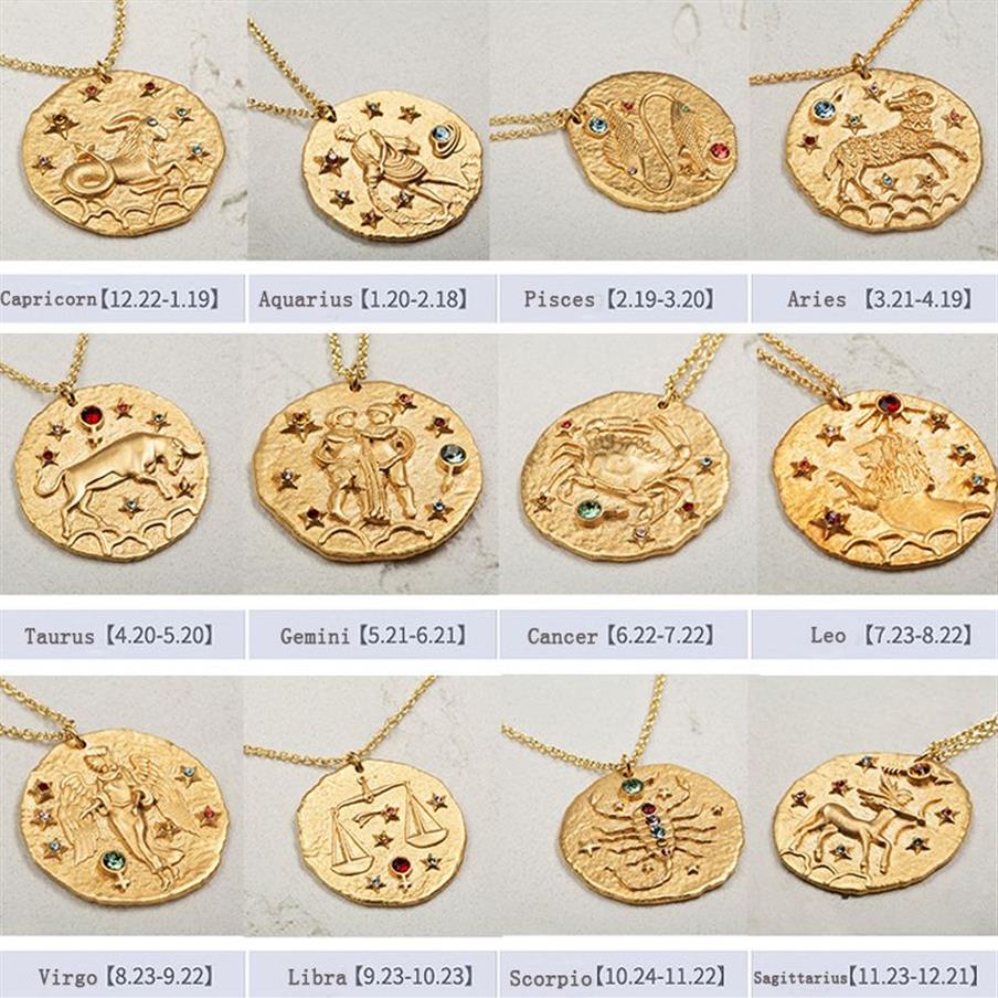 Vercret Зодиак ожерелье из стерлингового серебра 925 пробы Созвездие золотой кулон ожерелье для женщин ювелирные изделия подарок CX200609238x