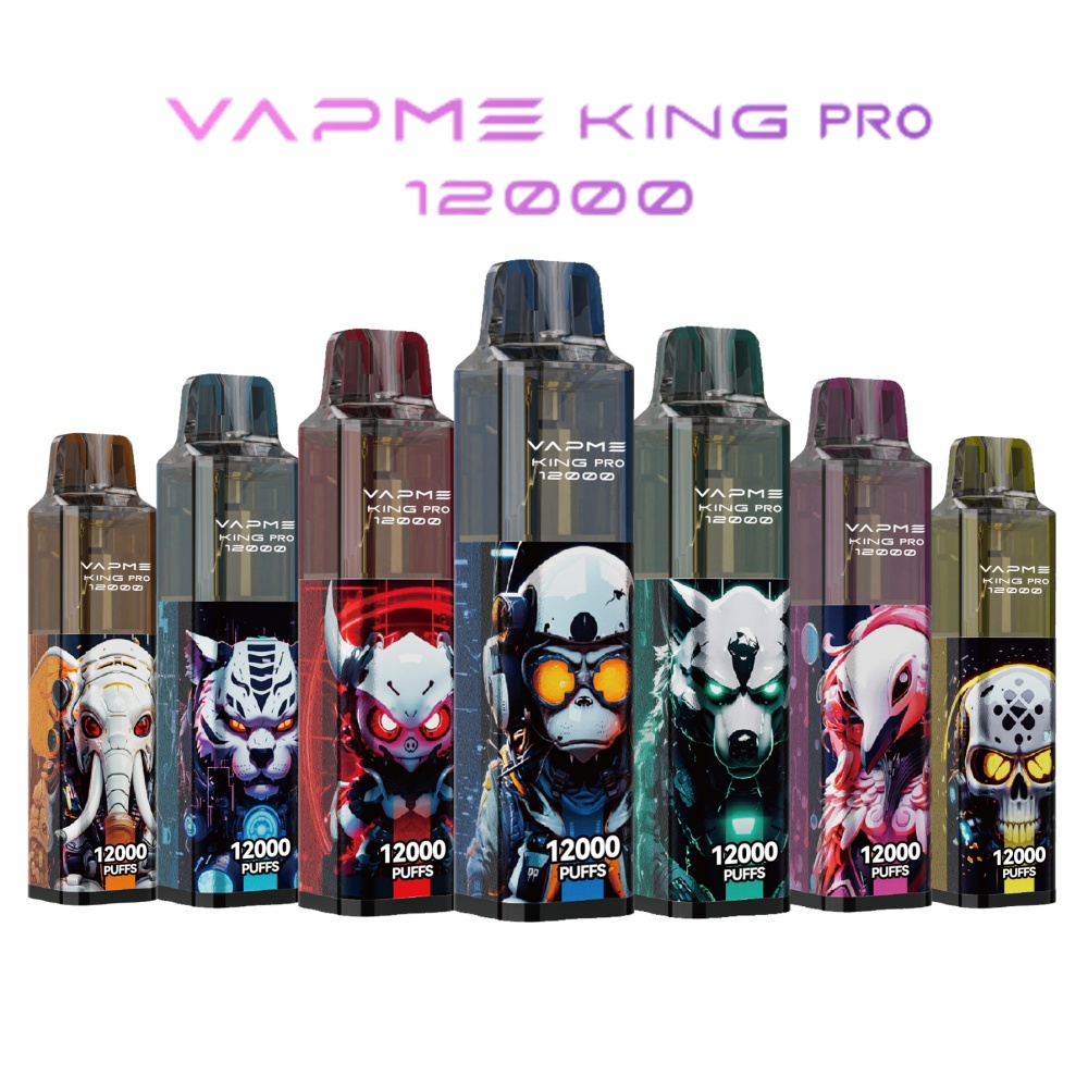 オリジナルVapme King Pro 12000 Puffs使い捨てベイプペン850MAHタイプ-Cプレフィルドポッド20mlデバイス