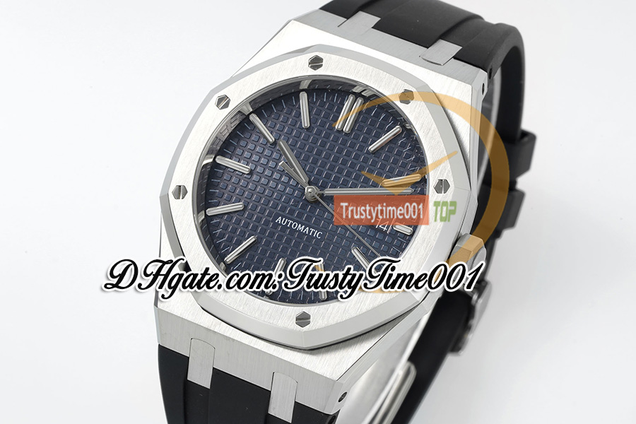 APSF V3 15400 SA3120 Orologio automatico da uomo 41 mm quadrante bianco strutturato indici cassa in acciaio cinturino in caucciù nero Super Edition trustytime001 Orologi ultrasottili