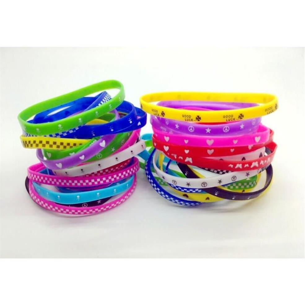 glow Jelly Sile Wristband Rubber Elastic Bracelet Skull Butterfly Etc Mixed 10 Style Men Children Cartoon Fashi wmtMc223Z