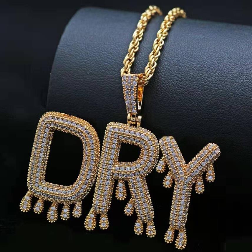 Collier de nom personnalisé de mode pour hommes femmes designer de luxe noms de lettre bricolage pendentifs glacés mode hip hop colliers bijoux 281m