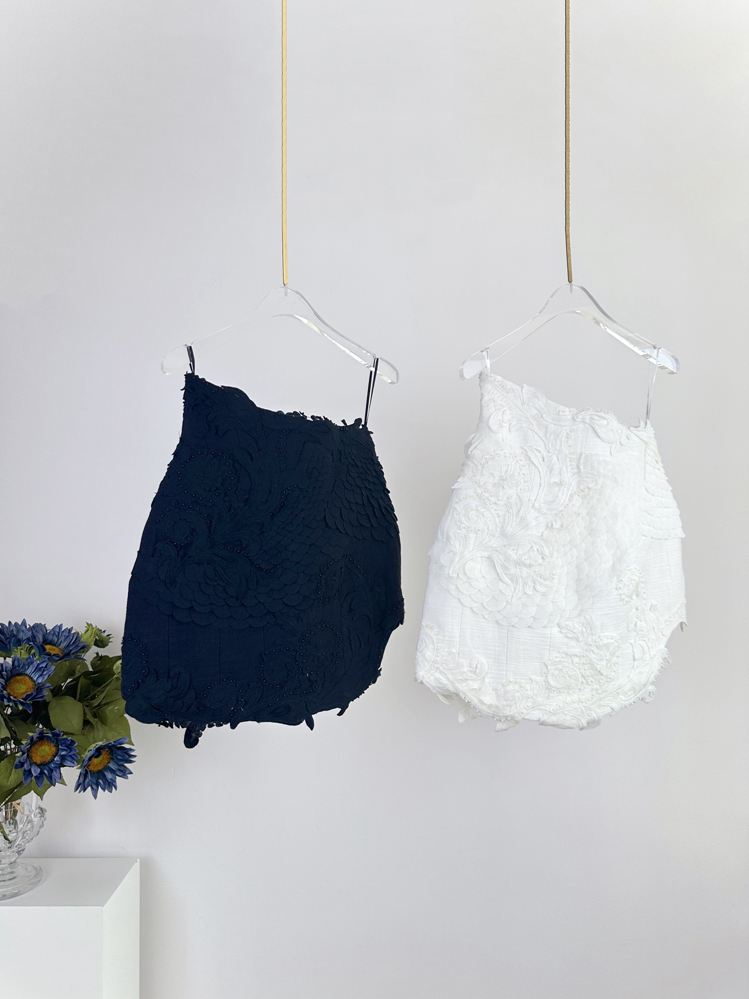 12.27 Party Fashion Silk Linen broderi pärla med foderblus eller asymmetrisk minikjol med hög midja