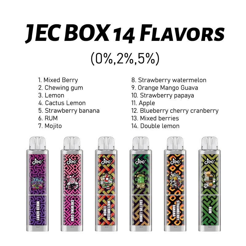 Ny original Authentic Jec Box Crystal 6600 Puffs Disponible Vape 14 ml Förfylld enhet Typ-C Uppladdningsbart batteri 0,8Hm spole 14 smaker 7K E cigaretter OEM välkommen