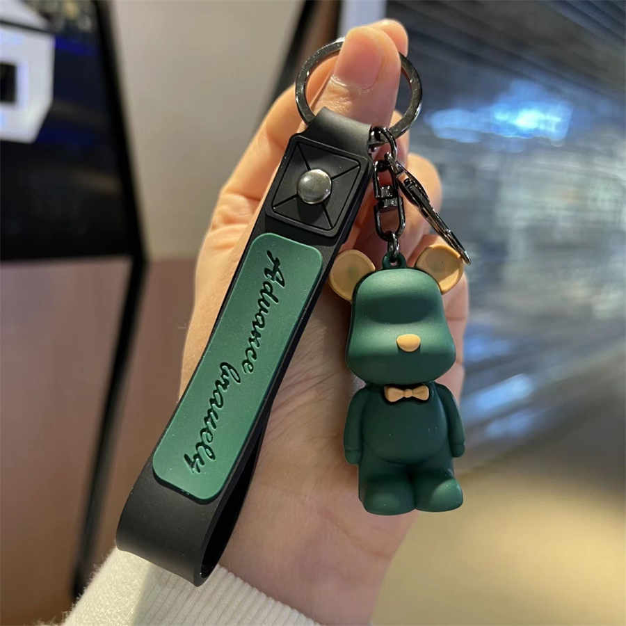 New Design PVC violence bear The Bear Pendant For Women Bag KeyRing Kawaii Bear Rubber Keychain