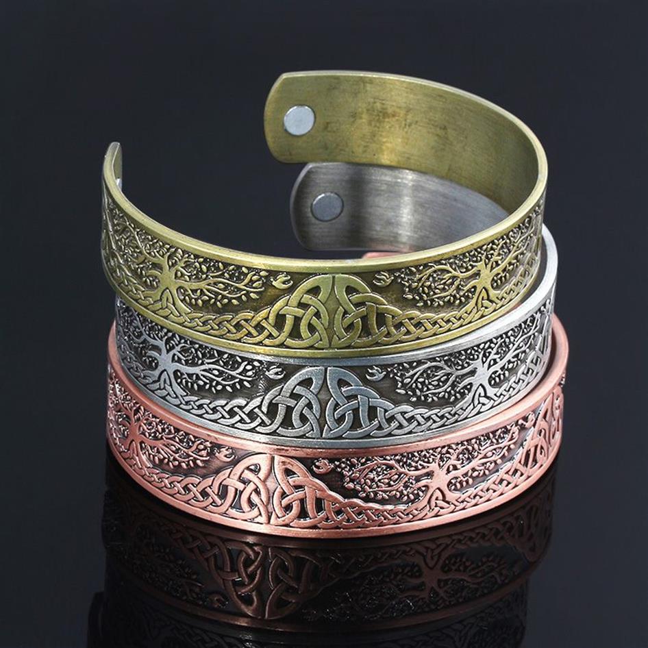 Mode Knöchel Baum des Lebens Armband Viking Magnetische Manschette Armbänder Brief Meine Form Armreifen Männer Frauen Schmuck Gift188i