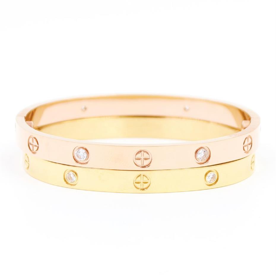 Bracciale Love Bangle in oro 18 carati che non tramonta mai misura 15-22 con sacchetto la polvere con cacciavite marchio di lusso di alta qualità regalo fidanzata coppia268m