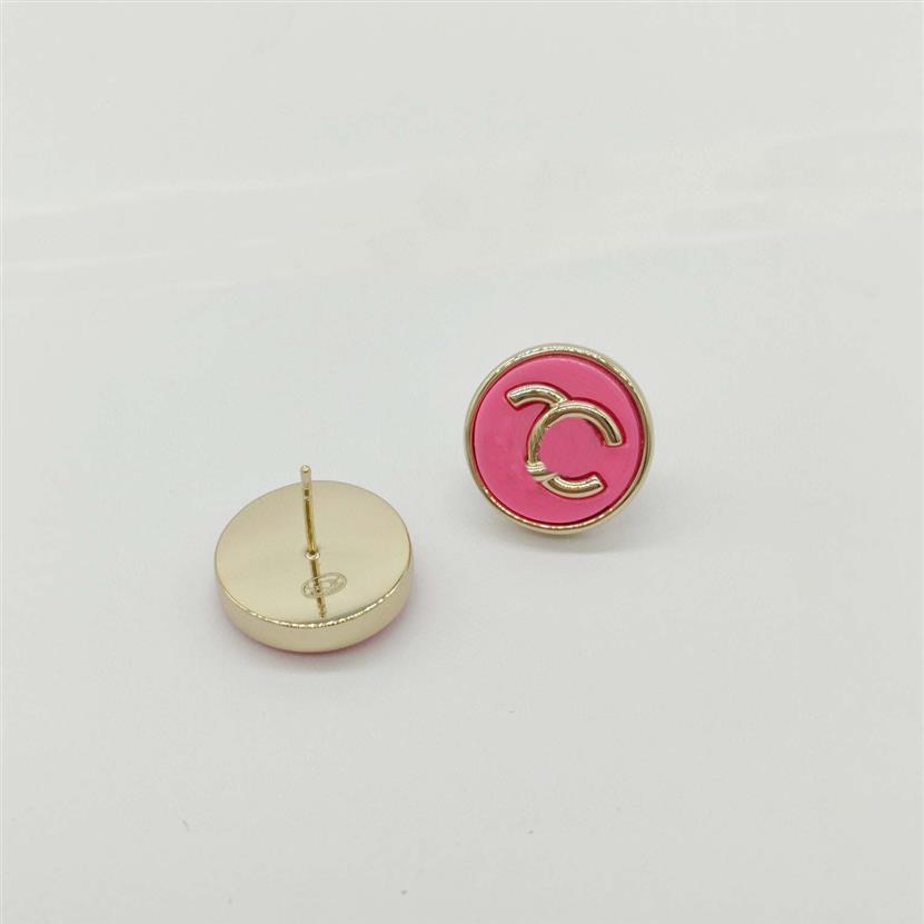 2023 Boucle d'oreille ronde de charme de qualité de luxe avec couleur rose en plaqué or 18 carats avec tampon de boîte PS7509A319s