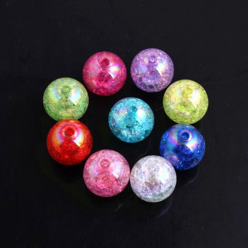 OYKZA – bijoux fantaisie en acrylique, perles rondes craquelées AB pour collier épais, fabrication de bricolage, 10mm, 12mm, 16mm, 20mm, T200323281x