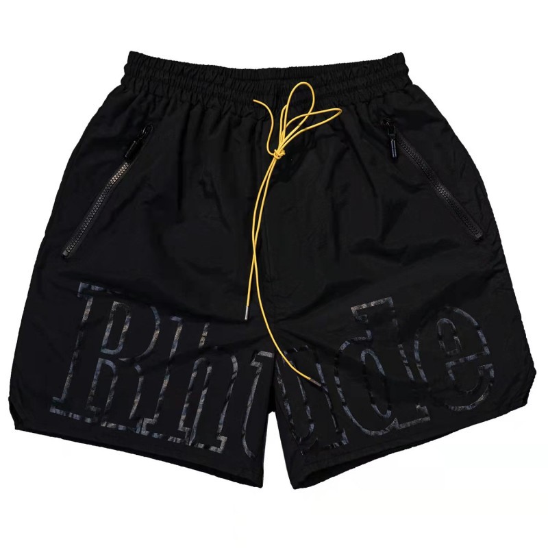 RHUDE Men Breathable Beach Shorts Men Women Casual Mesh Track Breathable Oversize Rhude Shorts Waist Drawstring Shorts