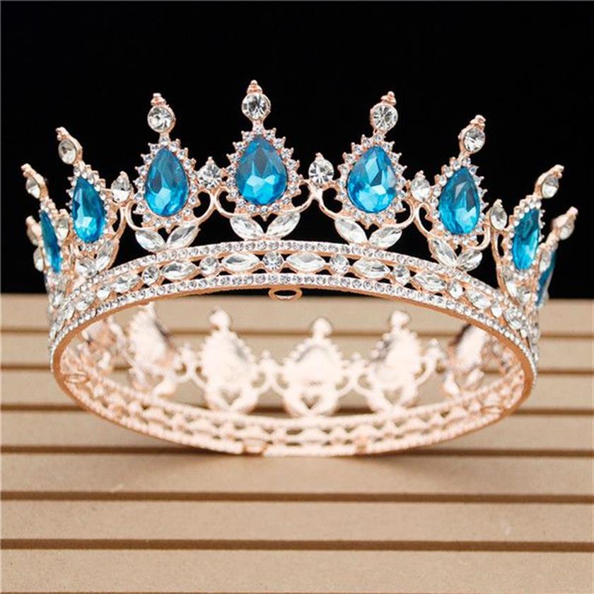 Kristall Vintage Royal Queen König Tiaras und Kronen Männer Frauen Pageant Prom Diadem Ornamente Hochzeit Haarschmuck Zubehör Y11302621