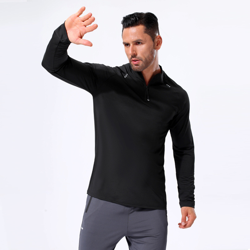 LU Men's New Sports Small Neck Half Zipper Long sleeved Top Outdoor Running Fitness Quick Drying Clothes in Stock