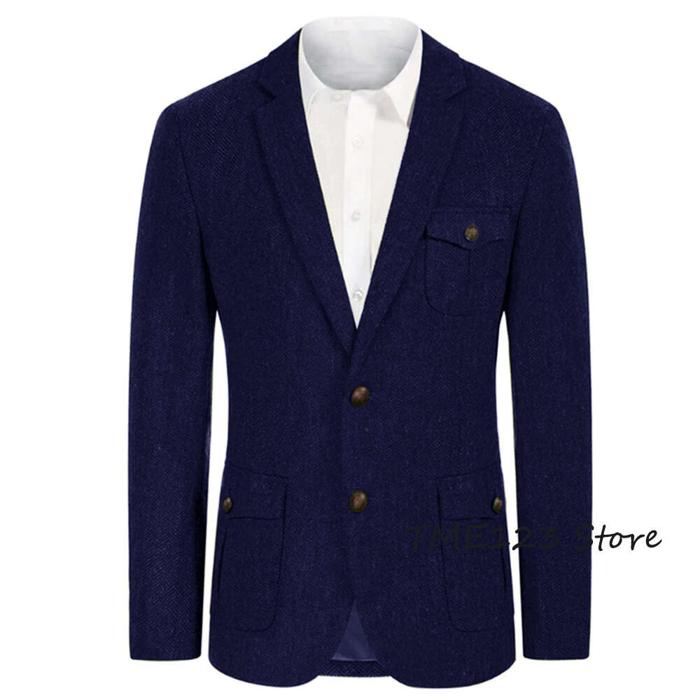 Jaqueta masculina negócios casuais slim fit blazer hombre terno de aranho de penhinho ternão masculino mass