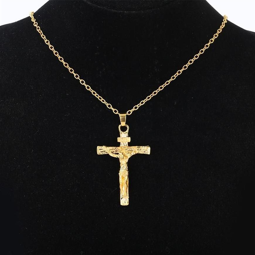 Pendentif Colliers Croix Chaîne Collier Pour Femmes Et Hommes De Luxe Mâle Hip Hop Cool Accessoire Mode Unisexe Jésus Cadeaux309f