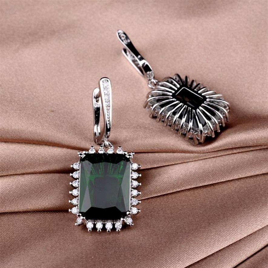 Bohe Lab Sapphire Dangle Earring 925 여성을위한 스털링 실버 파티 웨딩 드롭 귀걸이 신부 약속 보석 Gift293d