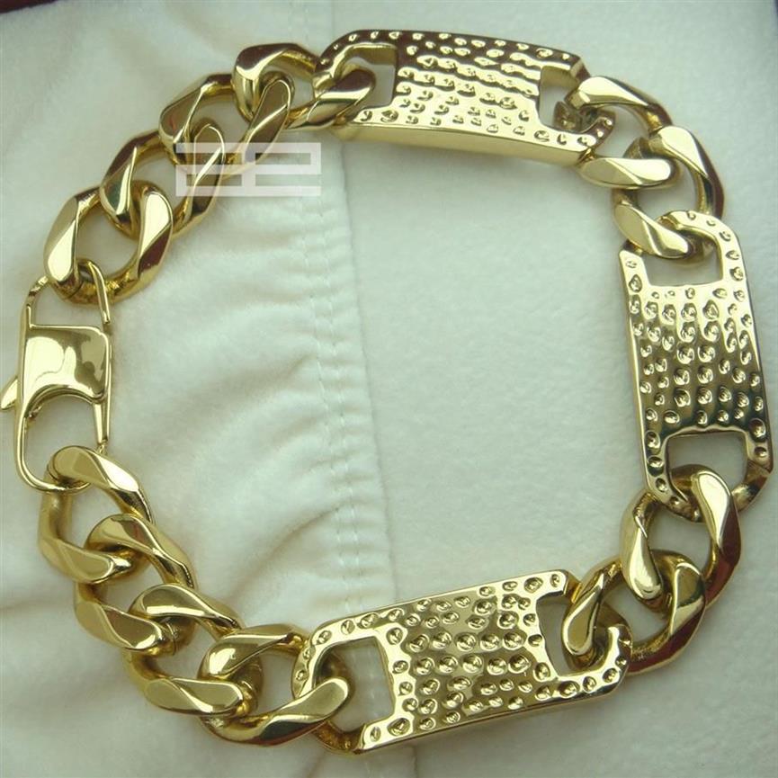 Heren Cool 14K 14CT Gold Filled GF 14 mm breedte 23 cm lengte Cool armband B140351M