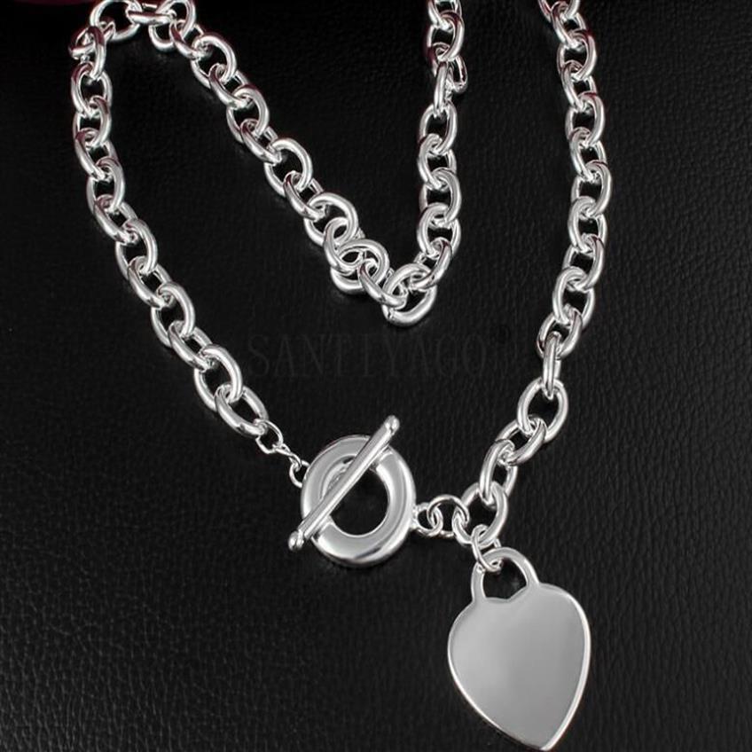 Fijn TOT 925 Sterling Zilver Liefde Ketting Bruiloft 925 Sieraden Hart Hanger Ketting Verjaardag Kerstcadeau Nieuwe Aankomst Charm269p