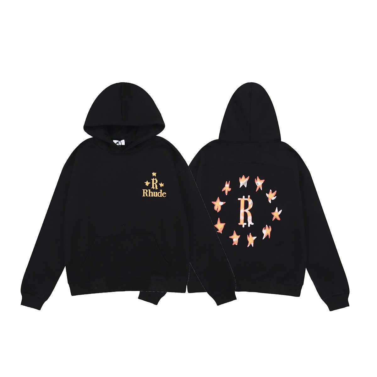 Felpa con cappuccio maschile 23s Trendy Rhudehoodies Letter Micro Label Lettera Sunset Women High Street XYHM