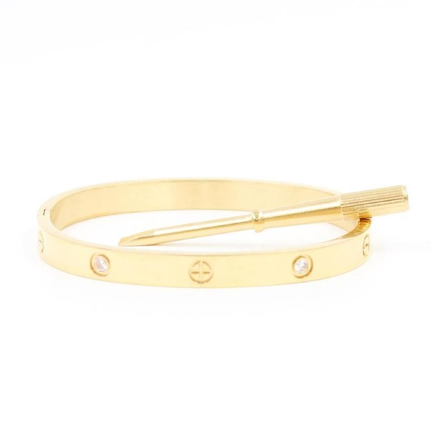 Bracciale Love Bangle in oro 18 carati che non tramonta mai misura 15-22 con sacchetto la polvere con cacciavite marchio di lusso di alta qualità regalo fidanzata coppia268m