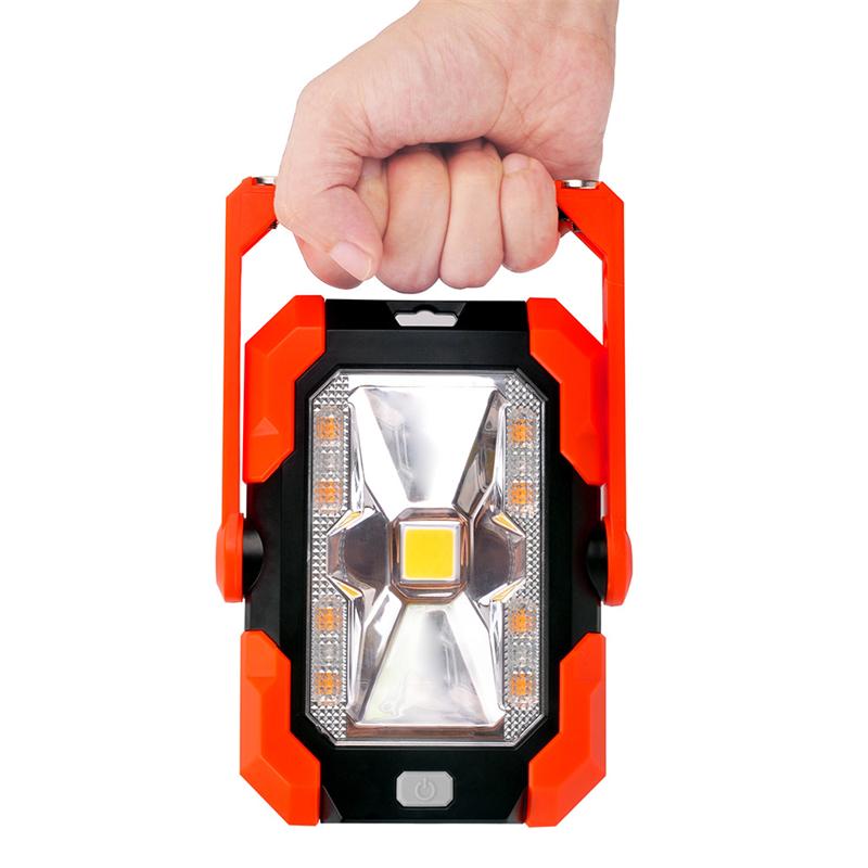 Multi-functional Solar Portable Work Light Power Bank White Warm white Red Light USB Rechargeable Camping Light