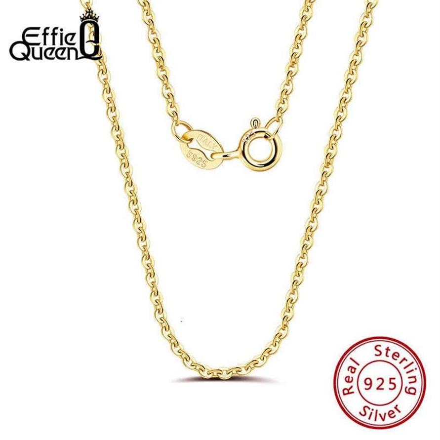 Effie Queen, итальянское серебро 925 пробы, цепочка-цепочка, многоцветное ожерелье 45 см, ожерелье для кулона, женское и мужское ювелирное изделие, подарок, весь Sc06-g288T