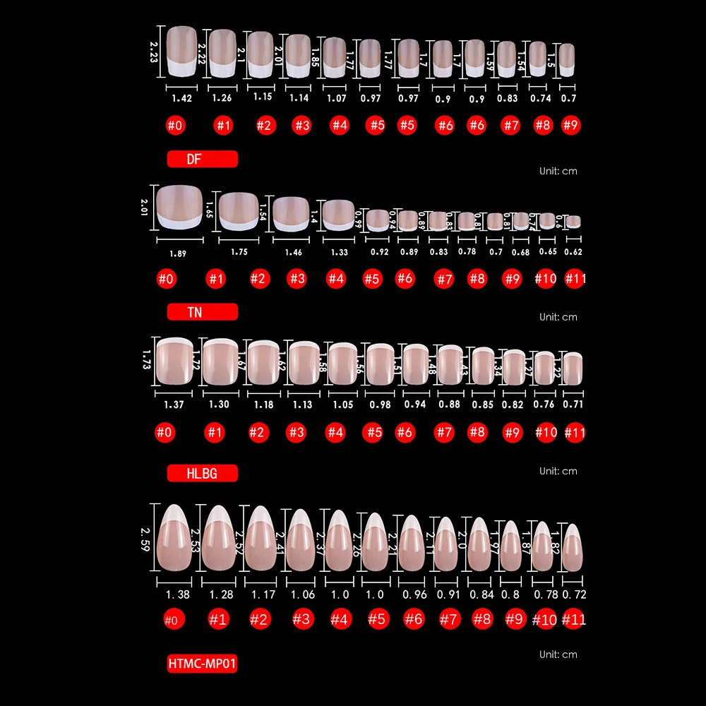 240 stycken Naturliga franska tips Fake Nail 12 Size Almond Press On False Nails Bulk For Nail Extension System Summer Accessories 231227