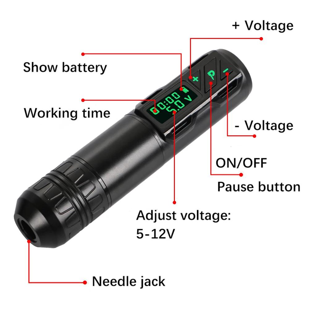 Penna tatuaggio senza fili macchina Hine Batteria al litio elettrica ricaricabile Pistola tatuaggio 1800mah Hine con motore Coreless