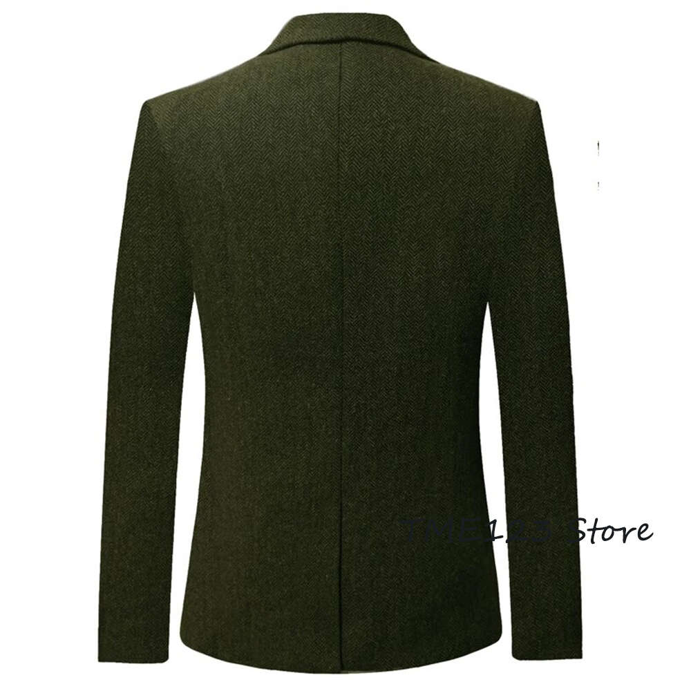 Herrenjacke Casual Business Slim Fit Blazer Hombre Anzug Fischgramm Terno Maskulino Herren Kleidung