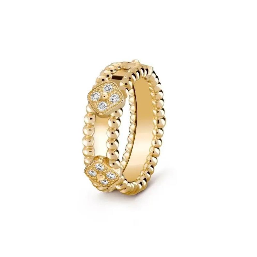 Bague de luxe pour femmes, bijoux, bracelet à breloques, bracelet à quatre feuilles, élégant, en acier, titane, or rose 18 carats, 294W