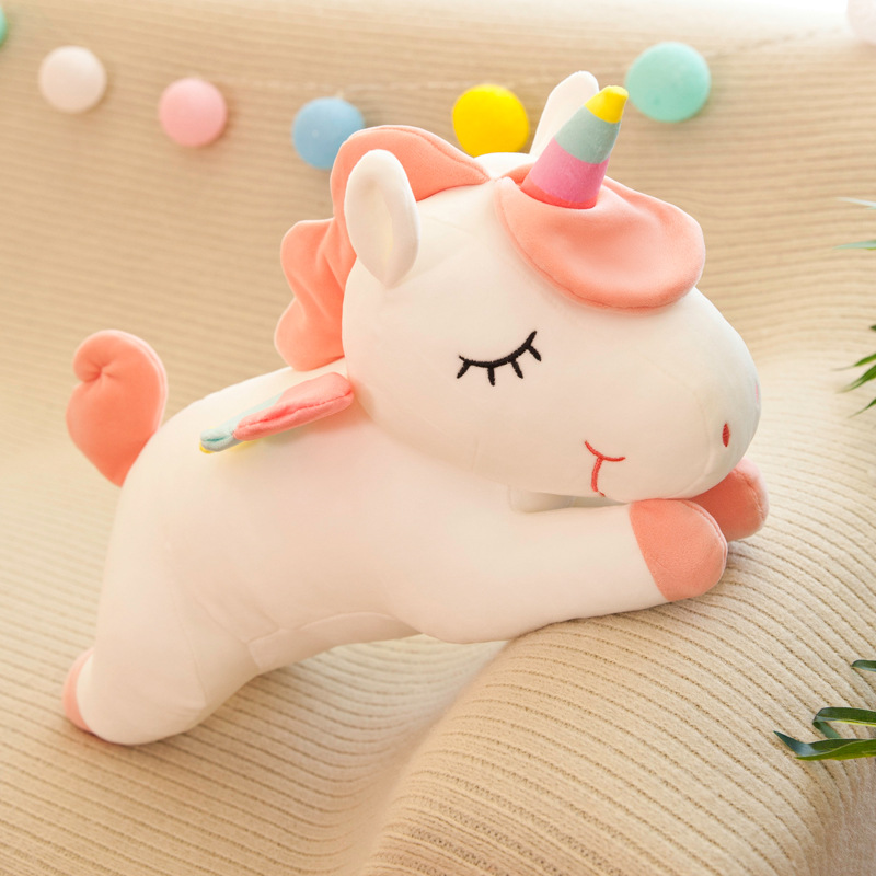 Gökkuşağı Unicorn Peluş Oyuncak Yumuşak Renkli Pony Dolgalı Hayvan Peluş Bebek Yastığı Toptan Doğum Günü Sevgililer Günü Hediyesi