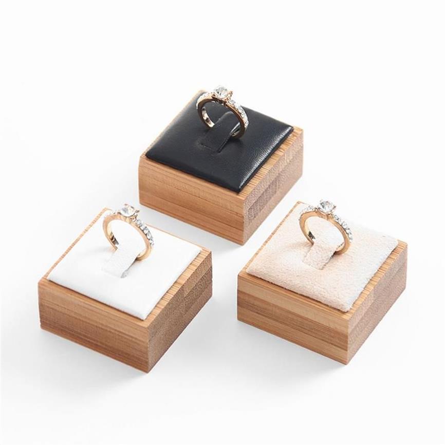 Fashion Bamboo Wood Ring Display Tray Jewelry Organizer Ring Earring Stand Ear Stud Holder Jewelry Storage Showcase Display276s
