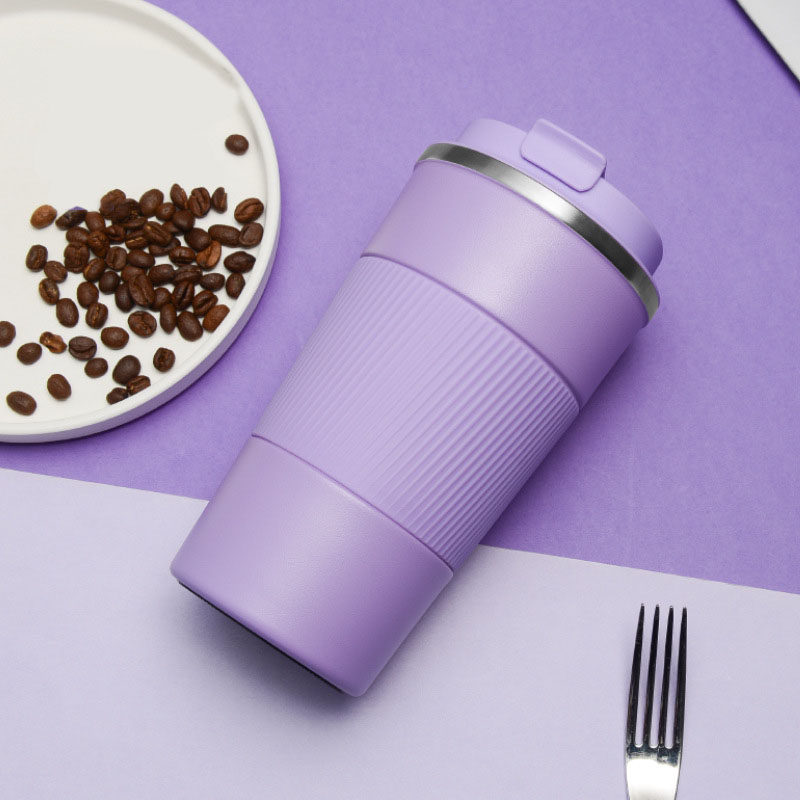 510ML Water Bottle 304 Stainless Steel Insulated Cup Fashionable Car Carrying Mug Spray Molded Silicone Cover Coffee Tumbler