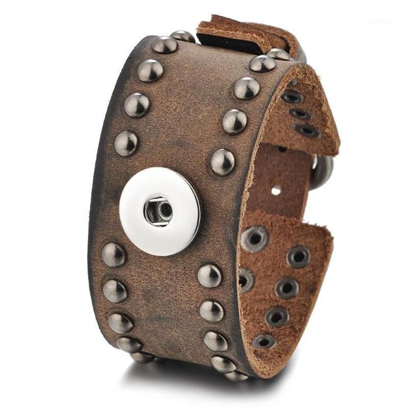 10 pçs / lote pulseira de couro gengibre snap jóias vocheng intercambiáveis para 18mm botão estilo rebite NN-593 101323a