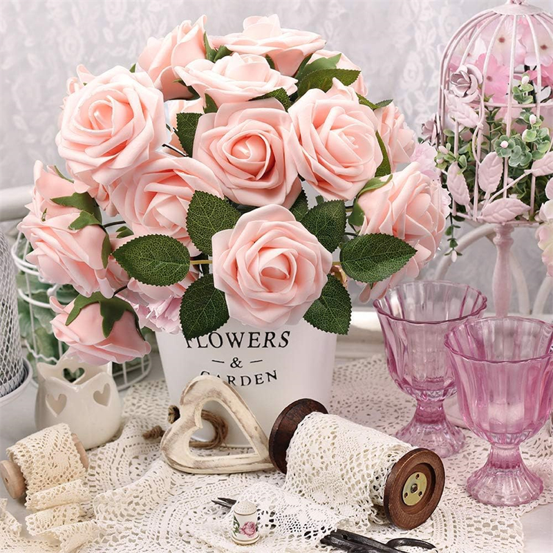 /box Artificial Flowers Fake Rose Flower w/Stem for DIY Wedding Bouquets for Bride Centerpieces Bridal Shower Party Home Room Decorations