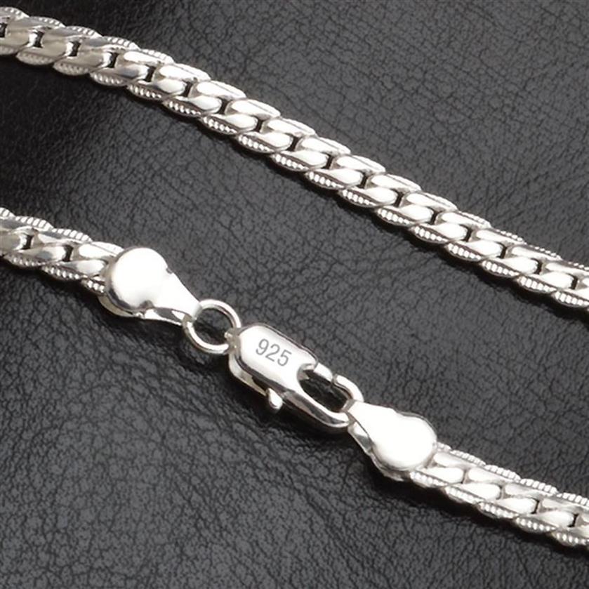 20 Inch 5MM Trendy Men 925 Silver Necklace Chain For Women Party Fashion Silver Figaro Chain Necklace Boy Accessories274p