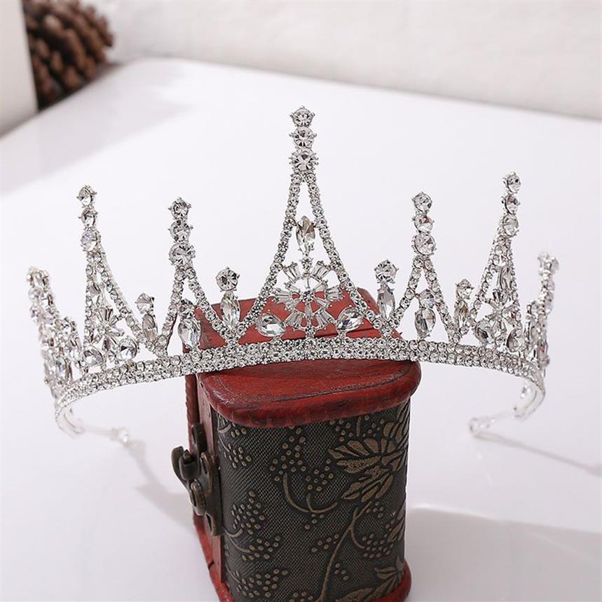 Diadème et couronnes en cristal brillant de Style baroque, couleur or et argent, diadème de princesse royale, accessoires de cheveux de mariage, 1269L