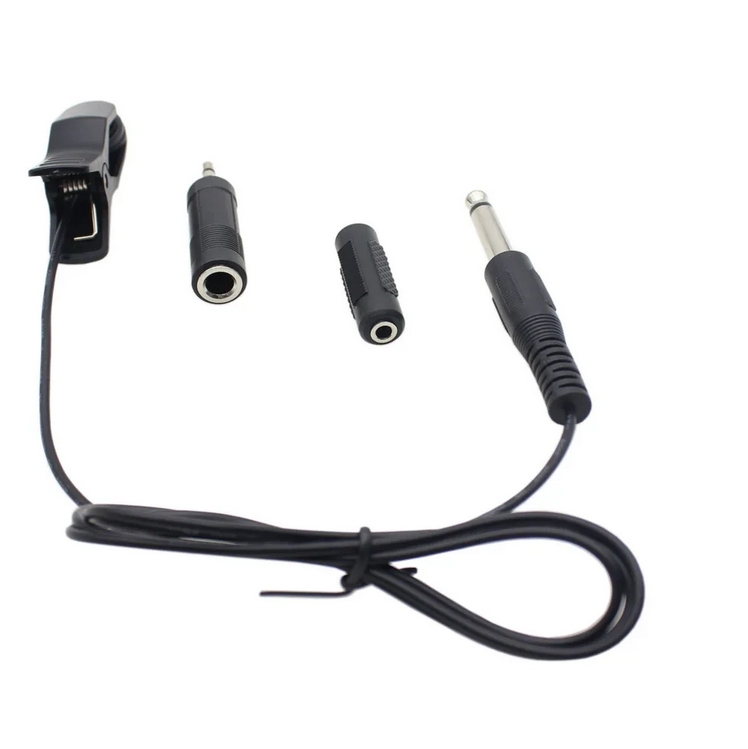 Clip-on 6.5mm Sound Pickup for Guitar Bass Cello Ukulele Violin with 3.5mm Male-6.5mm Female Jack 3.5mm Female-3.5mm Adapter