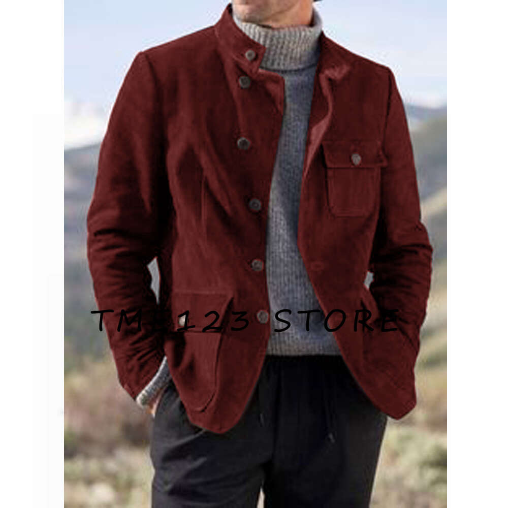 Zamszowa krótka kurtka ciepła swobodna moda płaszcz w dekolcie w szyku single płaszcze męskie płaszcze mężczyzny koreański zimowy zewnętrzny mężczyzna długi mężczyzna