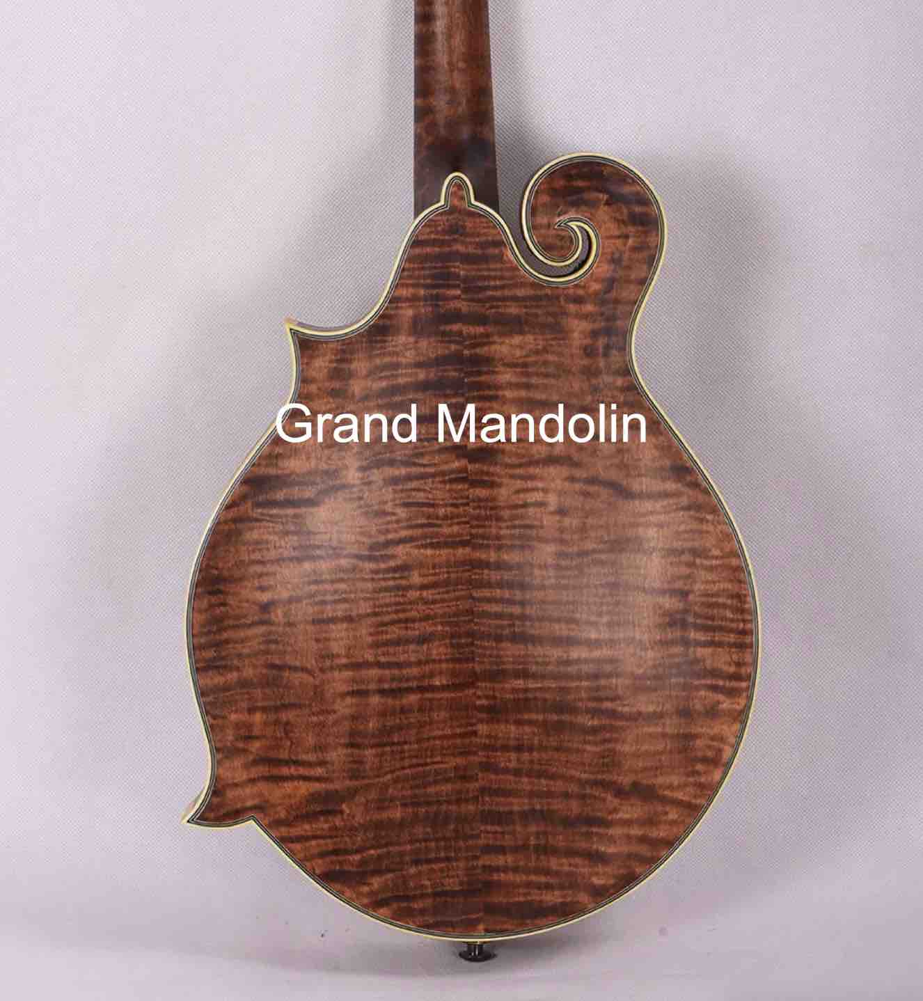 Anpassad handgjorda f -stil mandolin solid gran topp och flammad lönn baksida acceptera OEM -tjänst