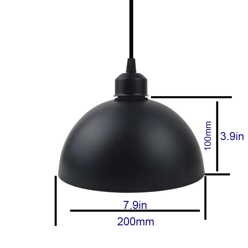 Lampadario da Soffitto Nero Led Sospensione Lineare Portalampada E27 Cordone da Soffitto Paralume a Sospensione