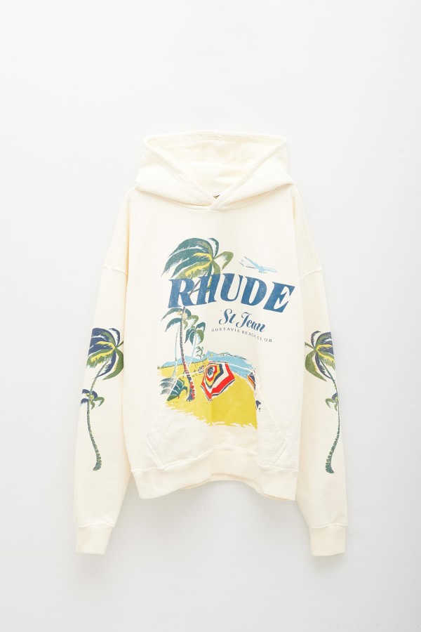 Sweats à capuche masculins Rhudehoodies Coconut Beach Club Lettre imprimé Pull High Street Small Fashion Brand Loose Hoodies MenS 1C1G