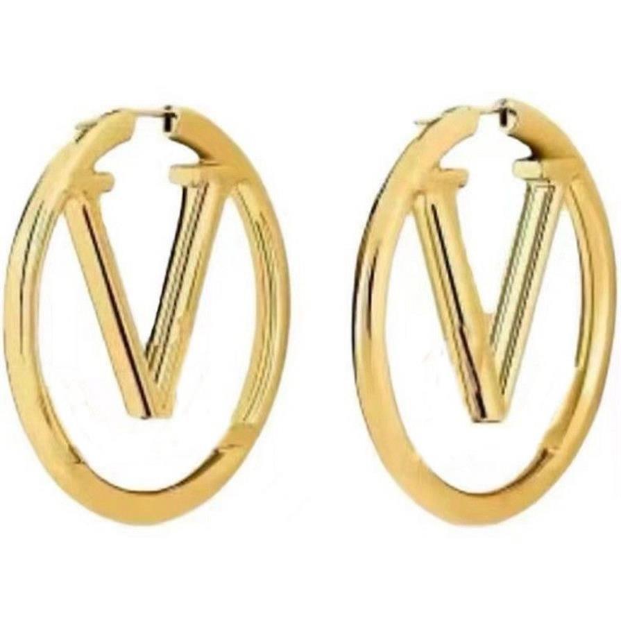 Модные 3 см золотые дизайнерские серьги-кольца для женщин, вечеринок, свадебных подарков, ювелирных изделий для невесты, 40jl H1312Z
