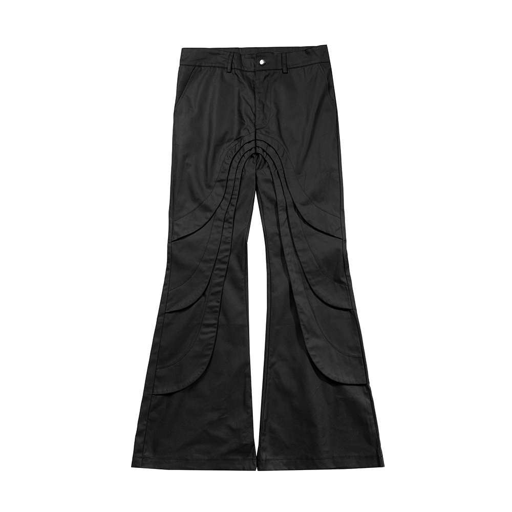 Streetwear Wide Leg Pu Leather Black Color Baggy Casual Flared Jeans Straight Casual Cargo Pants Oversized