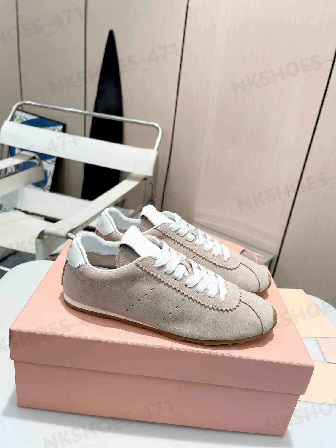Mode Casual Schoenen Dames Suède Sneakers Luxe Merk Lage Top Leer Outdoor Platte Schoenen Modieus en Veelzijdig Grijs Zwart Hemelsblauw Wolken Miracle White