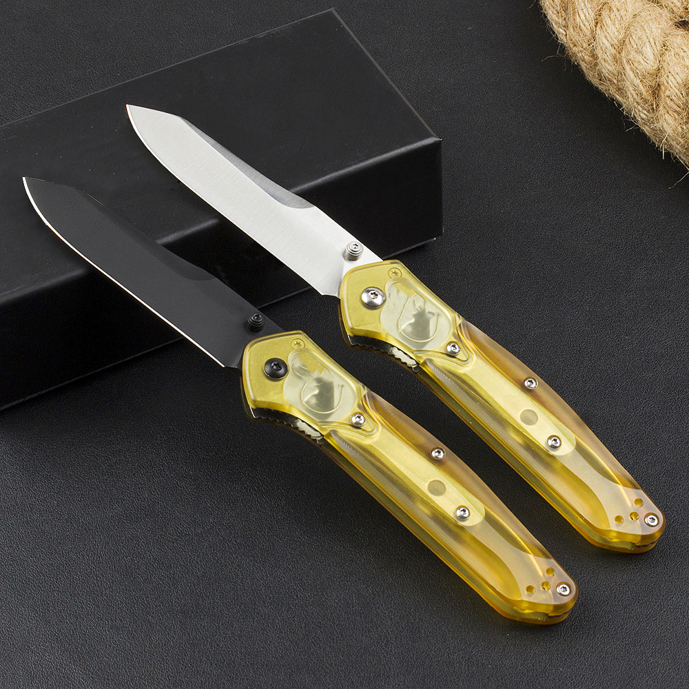 High Quality Butterfly 940 Pocket Folding Knife D2 Black/Satin Tanto Blade Black PEI Plastic Handle With Nylon Bag and Retail Box